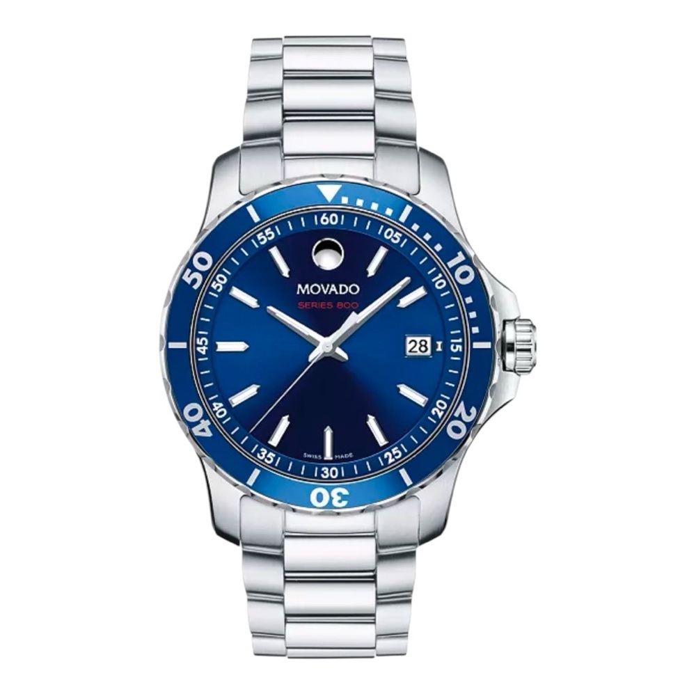 Movado Men's Swiss Series 800 Stainless Steel Bracelet Diver Watch 40mm